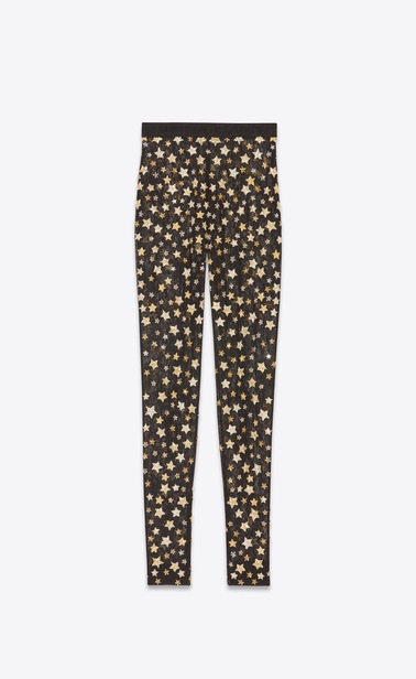 Chantilly lace stretch leggings embroidered with stars